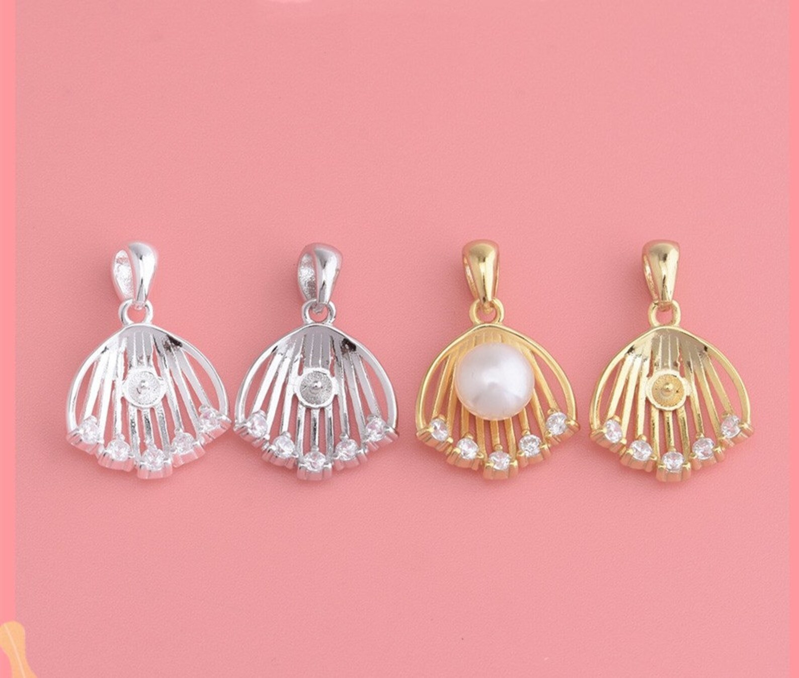 925 Sterling Silver Bead Setting Bead Holder Pearl Finding Etsy