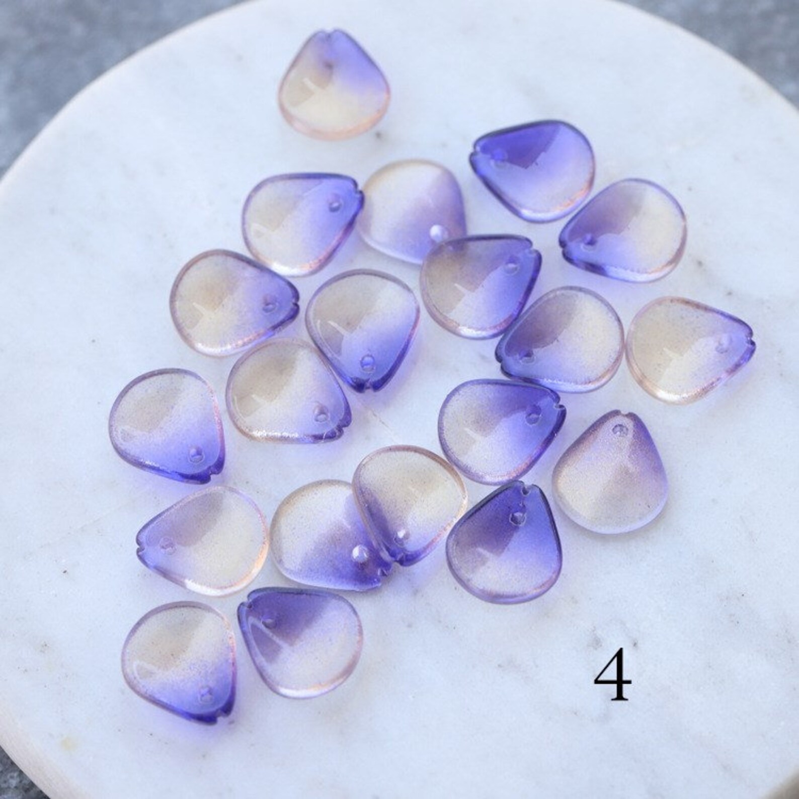 50PCS Multi Color Czech Glass Flower Petal Beads 11x12mm Etsy