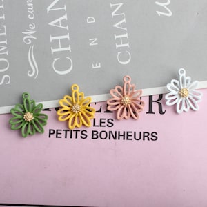10PCS Alloy Daisy Charms, Alloy Charm Pendant, Flower Charm, Floral Charms,Jewelry Charms for Earring Necklace Making