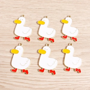 10 STKS Cartoon dier eendje emaille bedel, DIY handgemaakte infuus olie hanger, kleine creatieve charme, sieraden bedel voor oorbel ketting maken