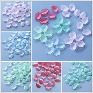 50PCS Czech Glass Flower Petal Beads 11x15 mm Flower Petals Floral Glaze Beads Czech Petal Tiny Charms Beads For Earring Necklace Bracelet