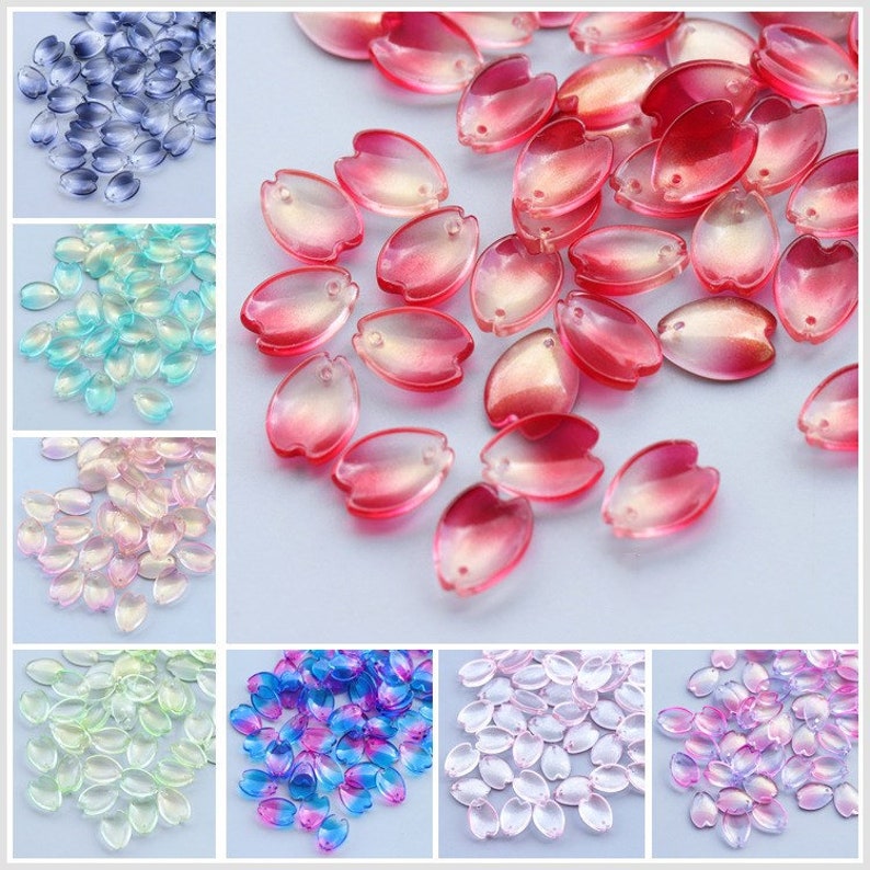 50PCS Czech Glass Flower Petal Beads 11x15mm Flower Petals Etsy