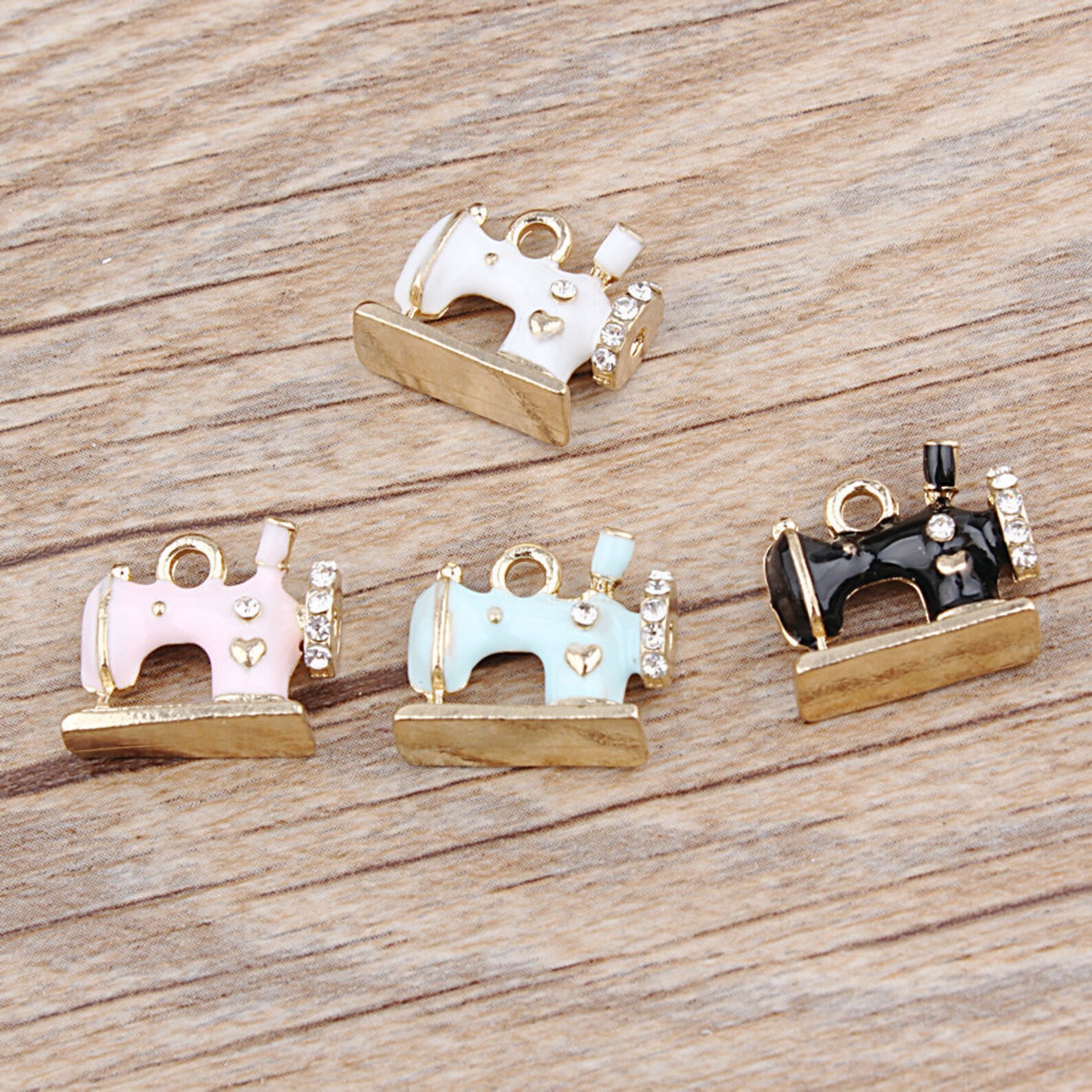 10PCS Enamel Sewing Machine Charms Alloy Charm Pendant Tiny Etsy