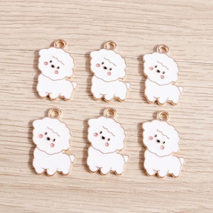 10PCS Cartoon pet dog Enamel Charms,DIY handmade Alloy Teddy Charm Pendant,Drip oil tiny Charm,Jewelry Charms for Earring Necklace Making