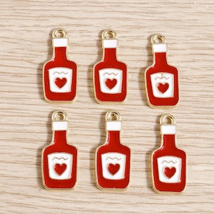Enamel Wine Bottle Charms,Dripping oil Wine bottles Charm Pendant,Earring Necklace Charms,DIY Jewelry Charms for Earring Necklace Making