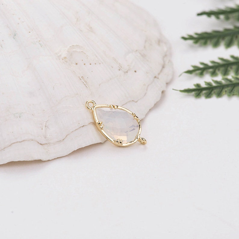 2pcs 14K Real Gold Plated Zircon Connector Charm Pendant,Nontarish Brass Connector,Earring Connector,Jewelry Connector,Necklace Connector