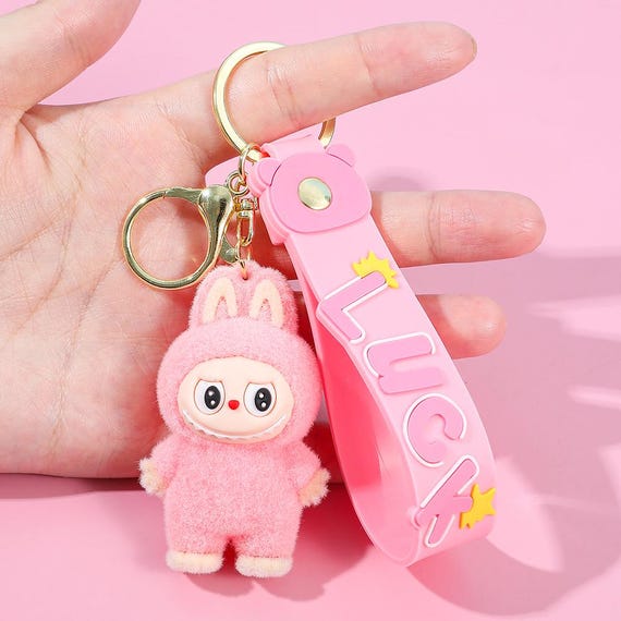 ラブブぬいぐるみチェーン ラブブ ぬいぐるみ 緑・ミントグリーンのキーチェーン