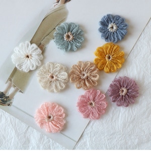 Handmade Crochet Charms Yarn Flower Floral Charms | Pendant Charm Dangle Earrings Necklace Making DIY Supply