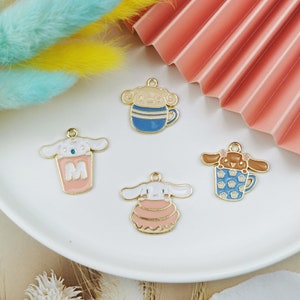 10/20 PCS Enamel Charm,Drop oil Cartoon dog Alloy Charm Pendant,Earring Charms,Necklace Charms,Jewelry Charms for Earring Necklace Making
