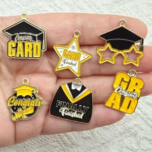 10PCS Graduation Season Bachelor's Cap Enamel Charms,Tiny  Alloy Charm Pendant,Craft Supplies,Jewelry Charms,Earring Charms,Necklace Charms