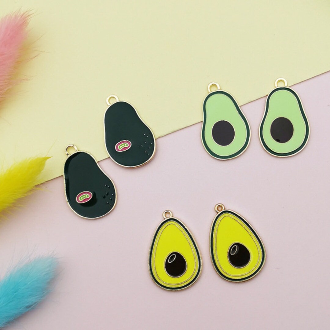 10PCS Enamel Avocado Charms,alloy Charm Pendant,fruit Charms,earring ...