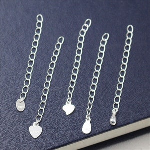 925 Sterling Silver Chain Extender, Necklace Bracelet Extender, Extension Chains