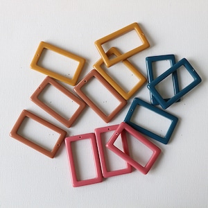 10PCS Resin Charms, Resin Charm Pendant,Pink Charms, Rectangle Charms,Yellow Charms,Acrylic Charms,Jewelry for Earring Necklace Making
