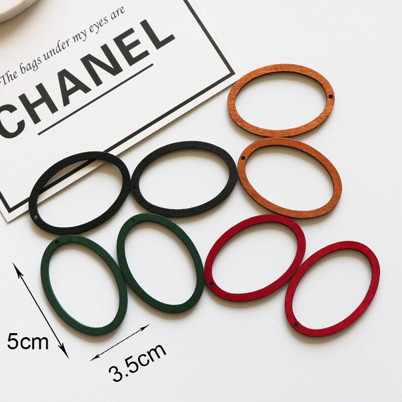 20PCS Wood Charms Pendant Wooden Beads,Jewelry for Earring Necklace Making Wooden Charms Wood Oval Charm Pendant