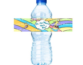 Oh the Places You'll Go - Water Bottle Label (printable) - Digital File