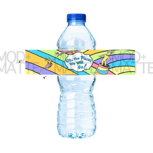 Oh the Places We Will Go - Water Bottle Label (printable) - Digital File