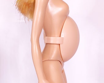 Light Skin Clip On Pregnant Doll Belly fits Barbie comes with Baby Single Baby or Twins