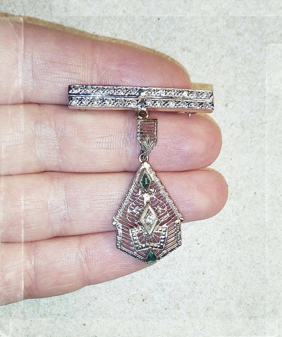 Incredible Edwardian 12k gold filigree brooch pin 