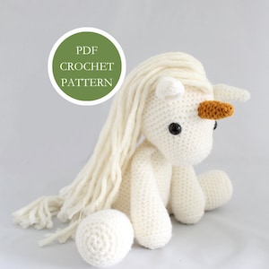 PATTERN: Avalon the Unicorn Crochet Amigurumi PDF Download Pattern Unicorn Pattern Cute Unicorn Pony Plush Pattern Toy Pattern English