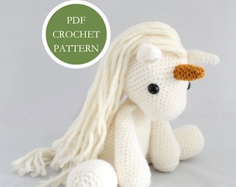 PATTERN: Avalon the Unicorn Crochet Amigurumi PDF Download Pattern Unicorn Pattern Cute Unicorn Pony Plush Pattern Toy Pattern Intructions