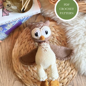 Merlin the Owl Crochet Pattern: Amigurumi Toy Owl (PDF Pattern) UK Terminology
