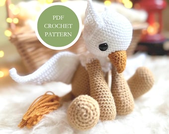 Hawthorn Griffin Crochet Pattern: Gryphon Amigurumi (PDF Download) U.K. Terms