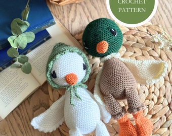 Clary And Sage Duck Crochet Pattern, Cute Duck Pattern, Mallard Amigurumi Pattern, Duck Toy Crochet, DIY Pattern