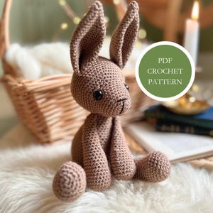 PATRÓN: Basil la Liebre Amigurumi de Crochet PDF Descargar Patrón Patrón de Conejo Conejo Liebre Conejito Instrucciones de Crochet Lindo Crochet Inglés