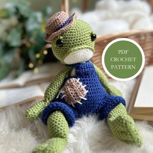 Hops the Frog Crochet Pattern: Frog and Dungarees Amigurumi (PDF Download) U.K. Terms