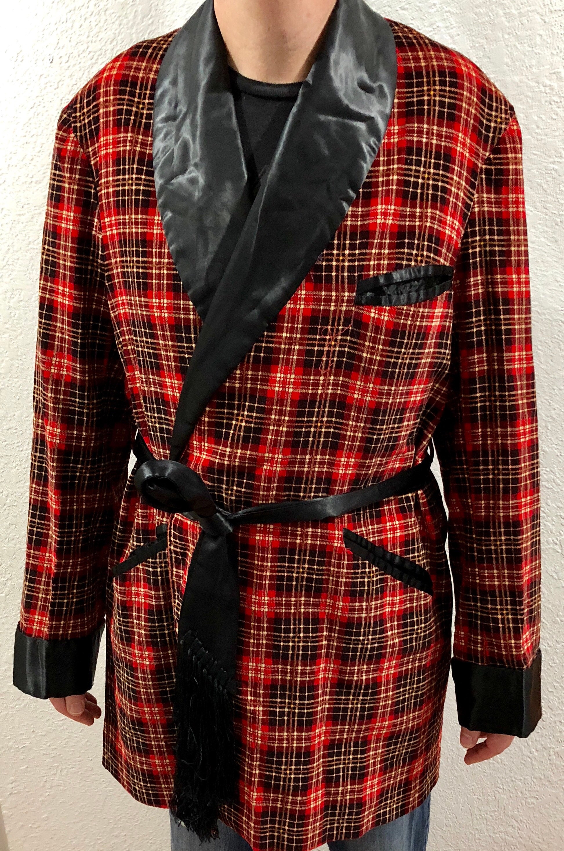plaid smoking jacket