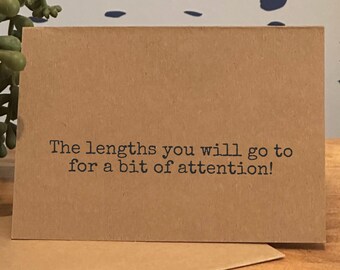 Funny Get Well Soon Card, Feel Better Card, Speedy Recovery, Handmade Cards, Funny Card, LOL Card, Get Better Soon Cards, Needs Attention