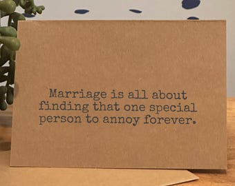 Funny Anniversary Card, Best Friend Cards, Romantic Humor, Couples Gift, Love and Laughter, Wedding Anniversary, Cute and Sarcastic Cards