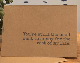 Anniversary Card Funny, Best Friend Cards, Romantic Humor, Couples Gift, Love and Laughter, Wedding Anniversary, Cute and Sarcastic Cards