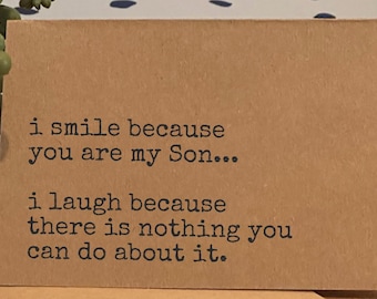 Funny Cards for Son | Humorous Greeting Card for Son| Birthday Card | Witty Family Cards | Mother to Son | Father to Son | Witty Cards Son