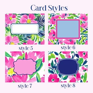 Personalized Mahjong Card Stickers or Cardstock Insert, Spring Blossoms Tropical, Water Resistant, Use with Protective Cover, Mahjong Gift immagine 3