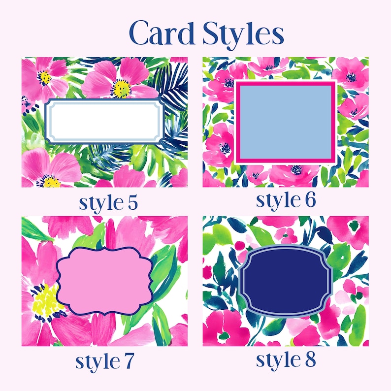 Personalized Mahjong Card Stickers or Cardstock Insert, Spring Blossoms Tropical, Water Resistant, Use with Protective Cover, Mahjong Gift immagine 3