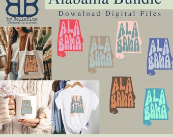 Alabama State PNG Digital Download for Sublimation and DTF Design T-Shirts, Totes, Mugs, Towels, Onesies & More, Alabama T-Shirt Transfers
