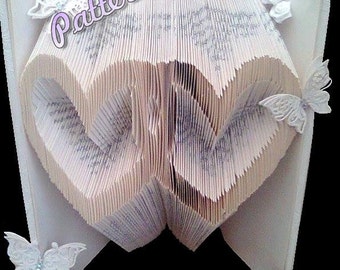 Book folding pattern for HEARTS LINKED