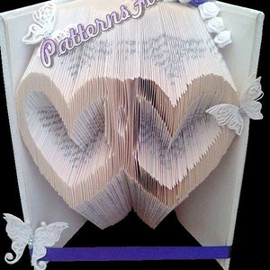 Book folding pattern for HEARTS LINKED