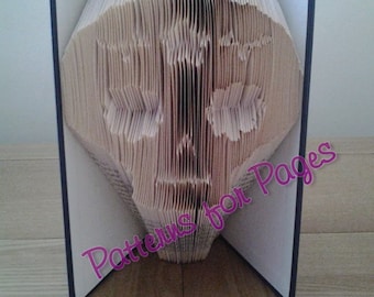 Book folding pattern for a SUGAR SKULL