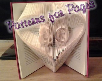 Book folding pattern for 80 IN A HEART