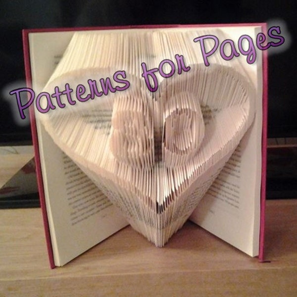 Book folding pattern for 80 IN A HEART