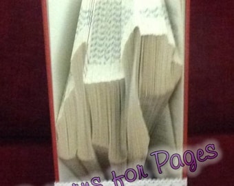 Book folding pattern for a WESTIE DOG