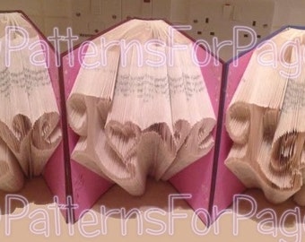 Book folding pattern for LIVE LOVE LAUGH set of 3 patterns