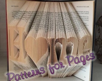 Book folding pattern for HOME (with a HEART)