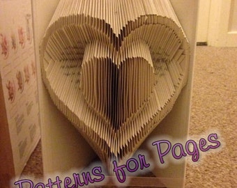 Book folding pattern for a HEART INSIDE A HEART