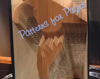 Book folding pattern for MORTAR BOARD being thrown in the AIR