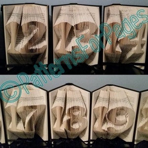 Book folding pattern for TABLE NUMBERS 11 to 20 (1 to 10 listed seperately)