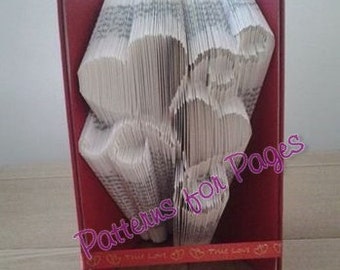 Book folding pattern for HEARTS and SWIRLS