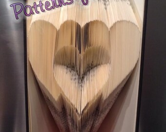 Book folding pattern for 3 HEARTS